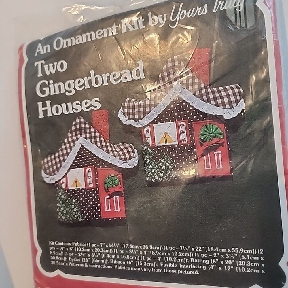 Vtg Nos Gingerbread House Ornament Kit Yours Truly 1981 Made In USA 6 Inches